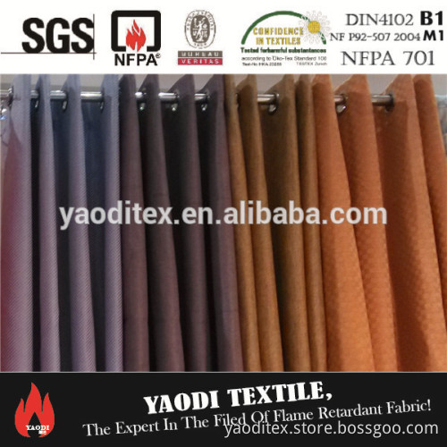 High quality 100% polyester flame retardant dubai curtain fabric